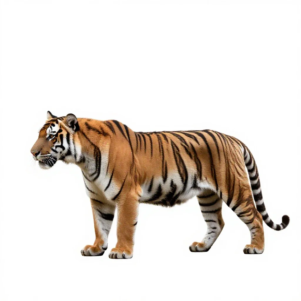 False saber-toothed tiger isolated on a white background