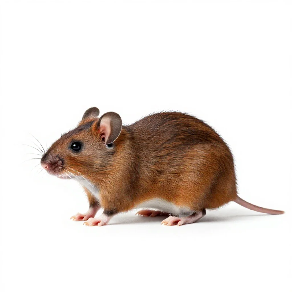 Field mouse isolated on a white background