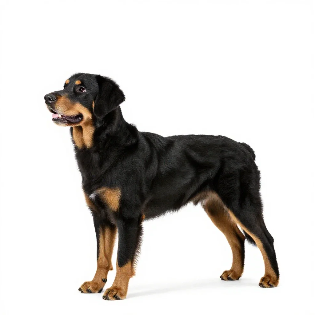 Flat-coated retriever isolated on a white background