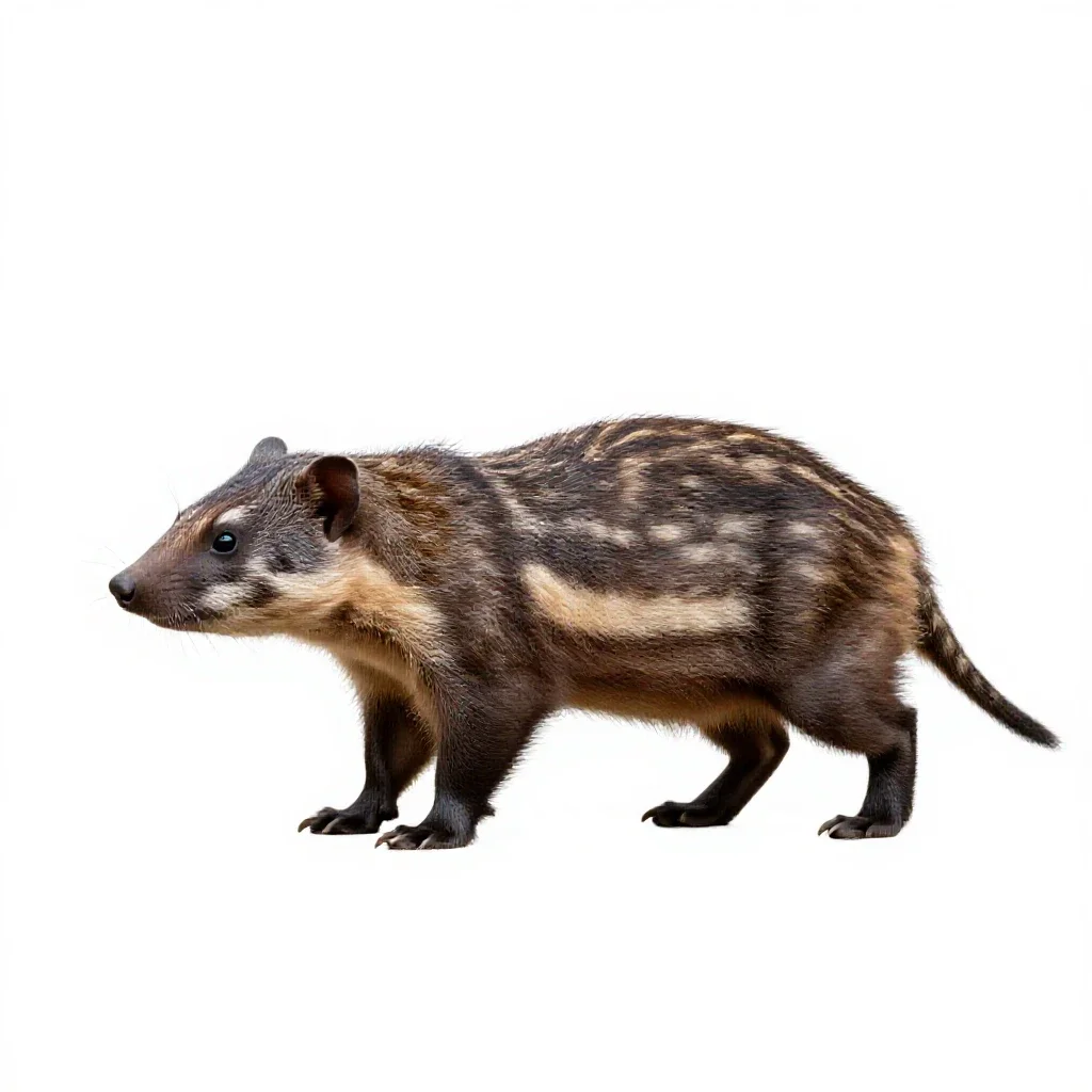 Fossorial mammal isolated on a white background