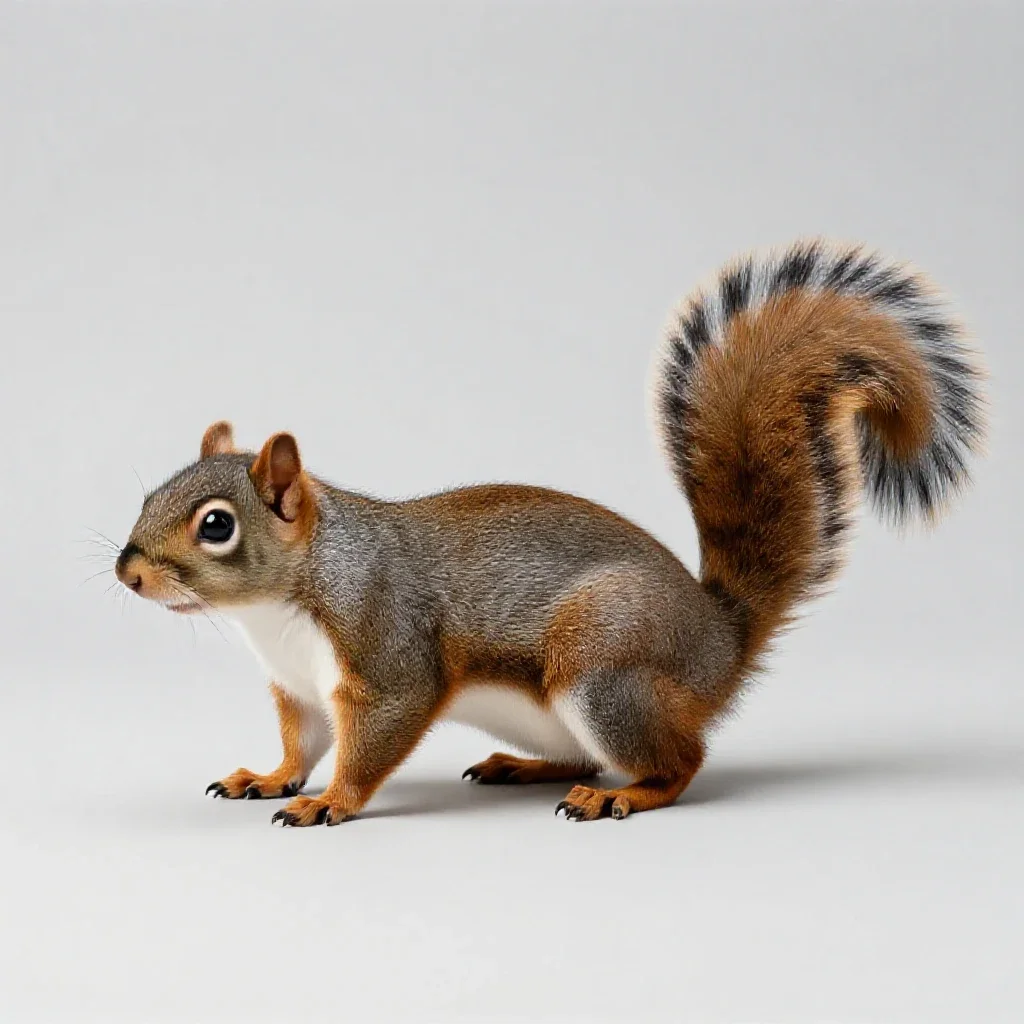 Fox squirrel isolated on a white background