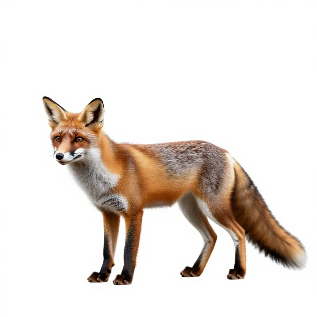 Fox isolated on a white background