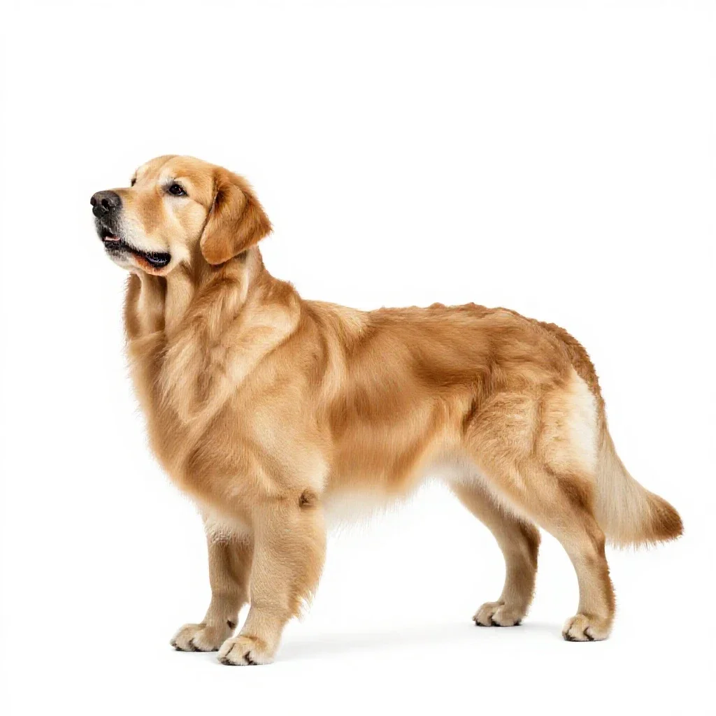 Golden retriever isolated on a white background