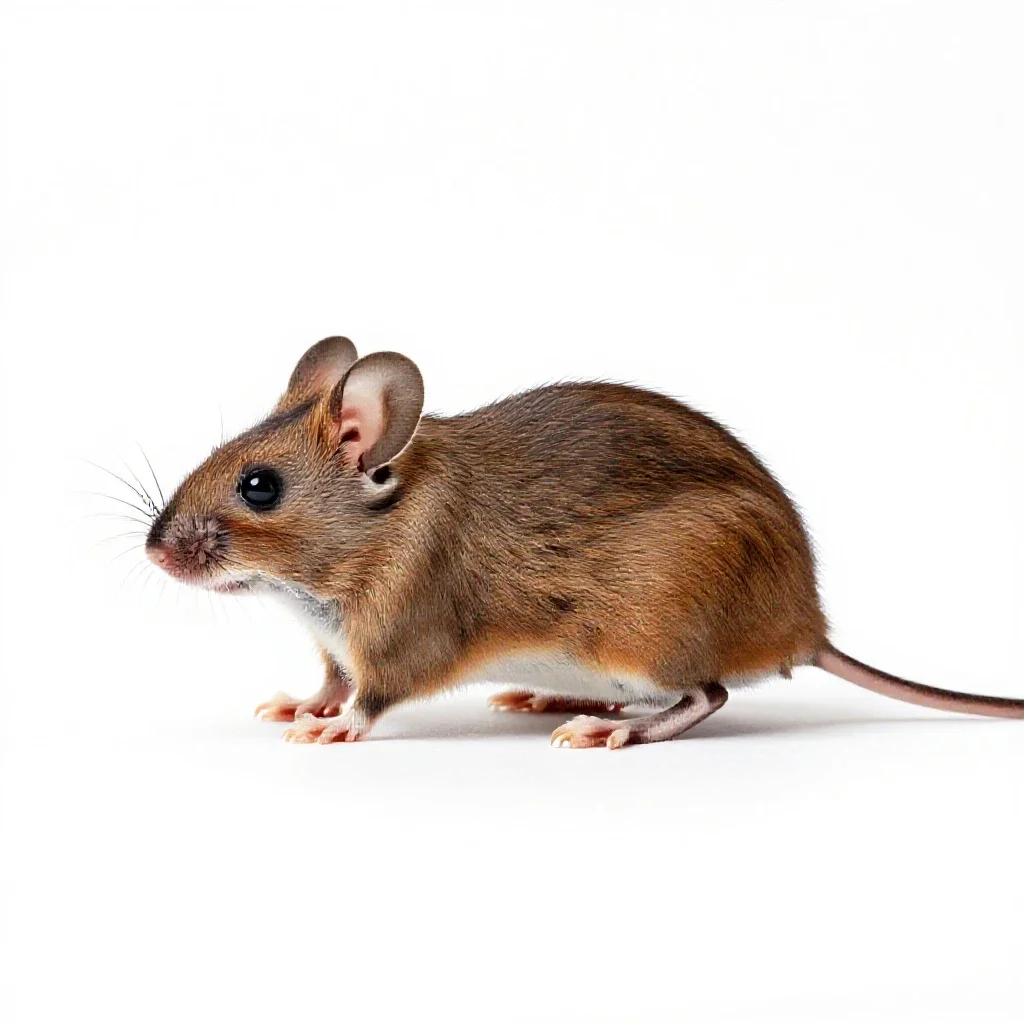 Grasshopper mouse isolated on a white background