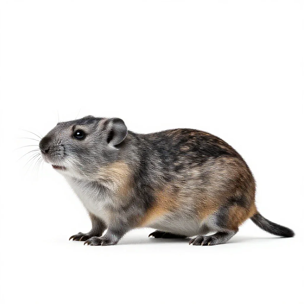 Grey lemming isolated on a white background