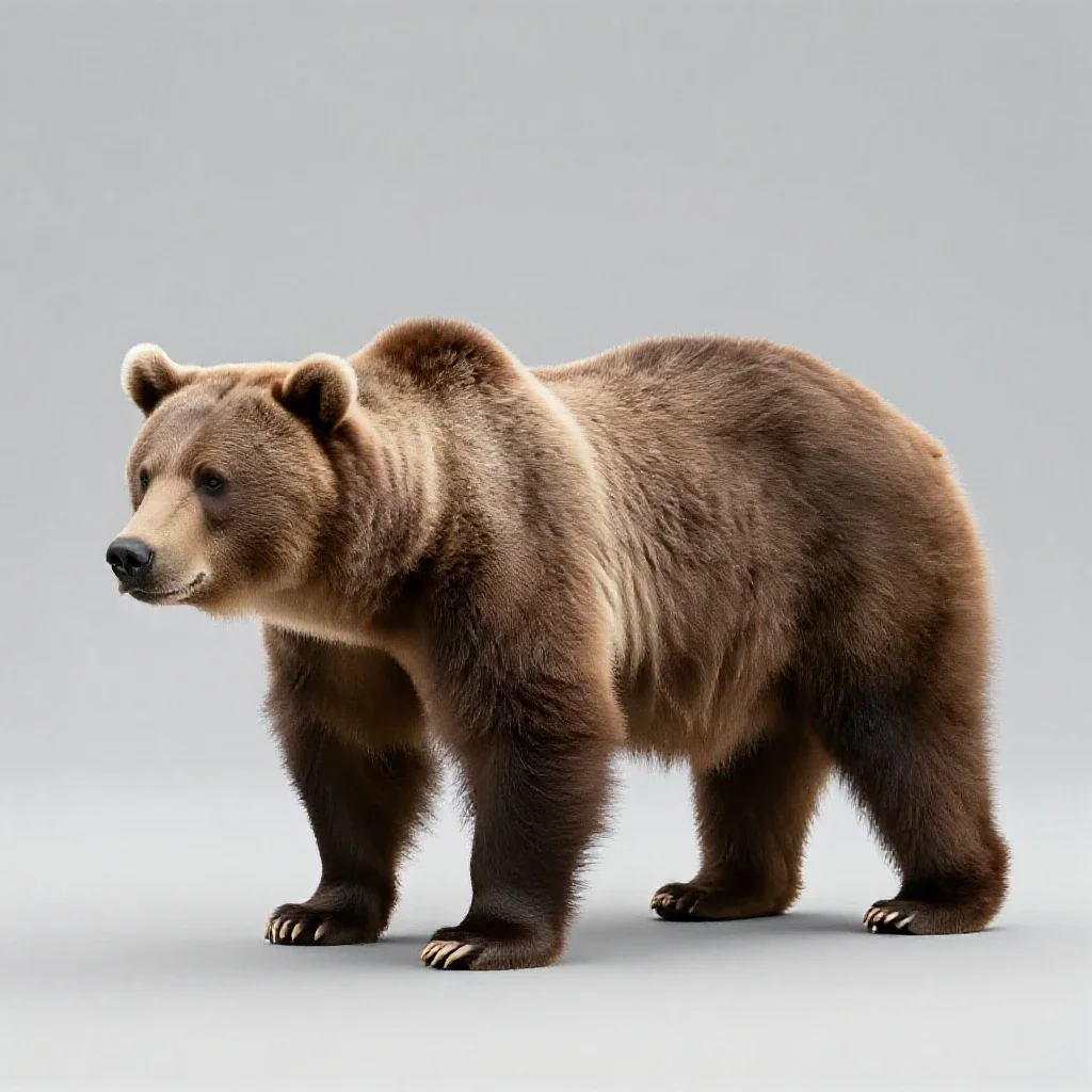Grizzly isolated on a white background