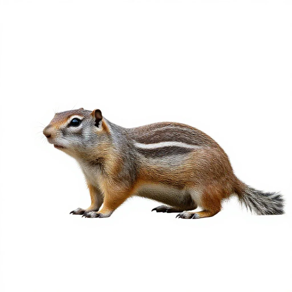 Ground squirrel isolated on a white background