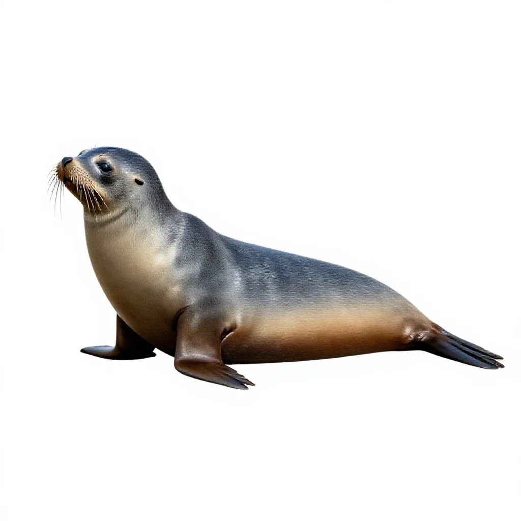 Guadalupe fur seal isolated on a white background