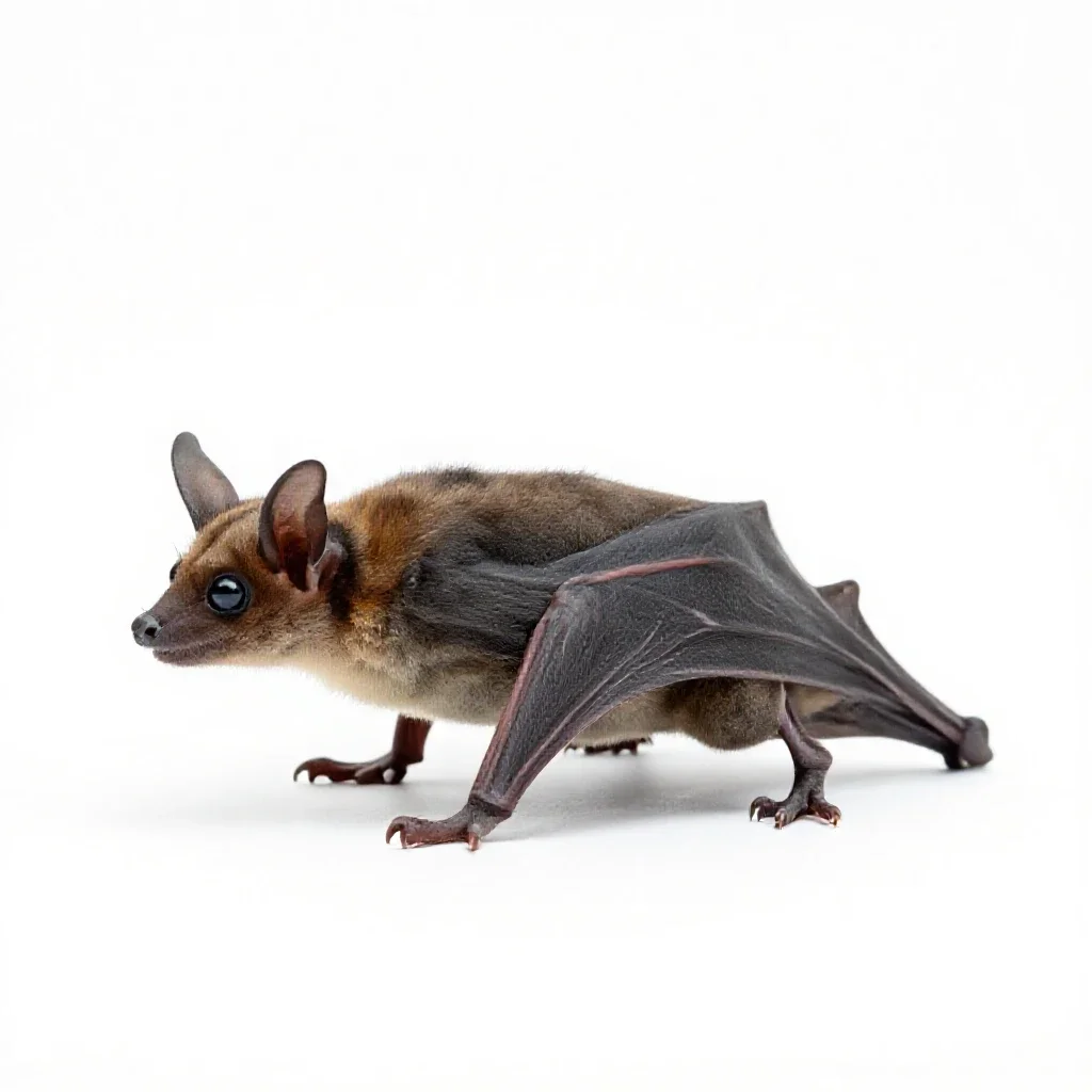 Hairy-legged vampire bat isolated on a white background