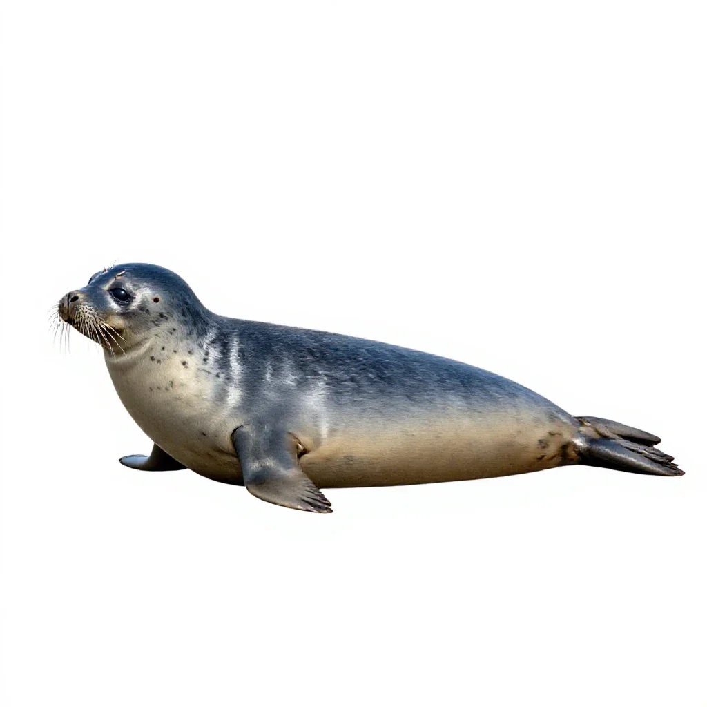 Harbor seal isolated on a white background