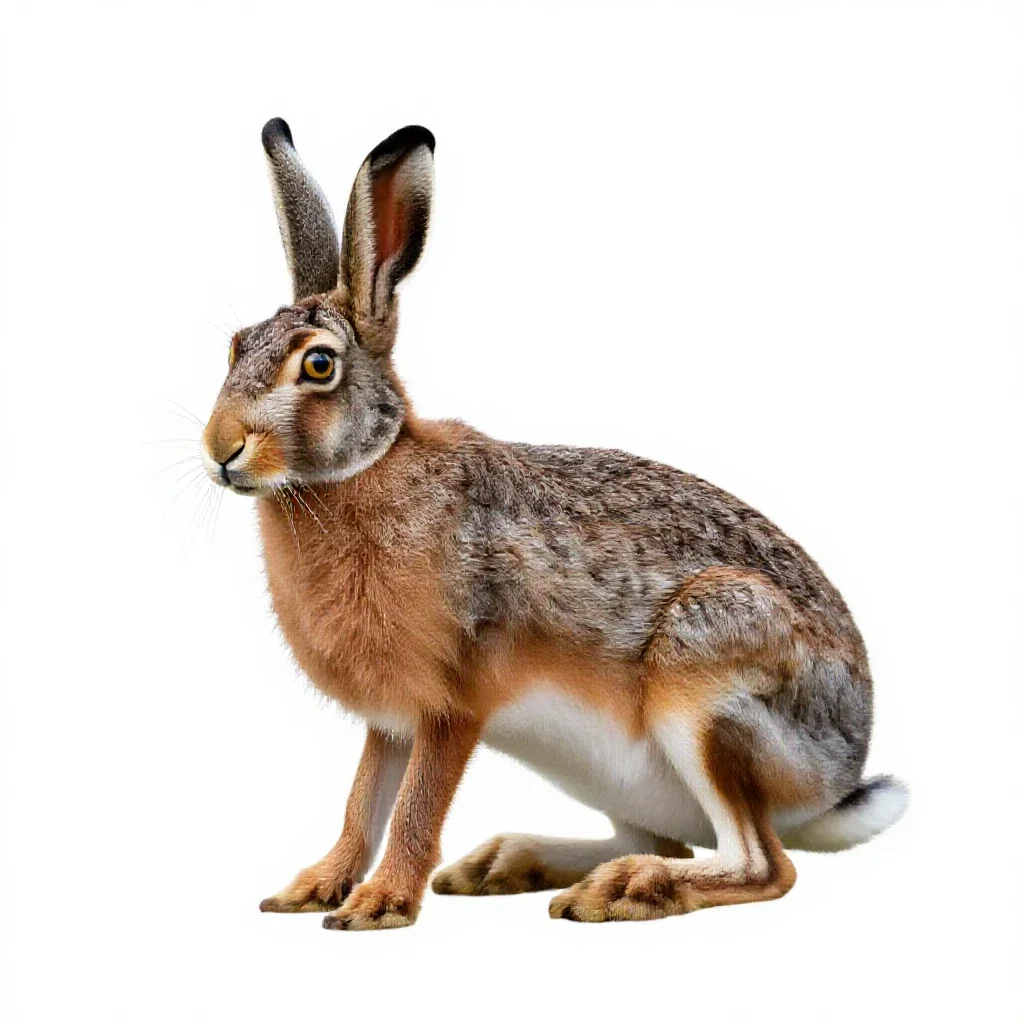 Hare isolated on a white background