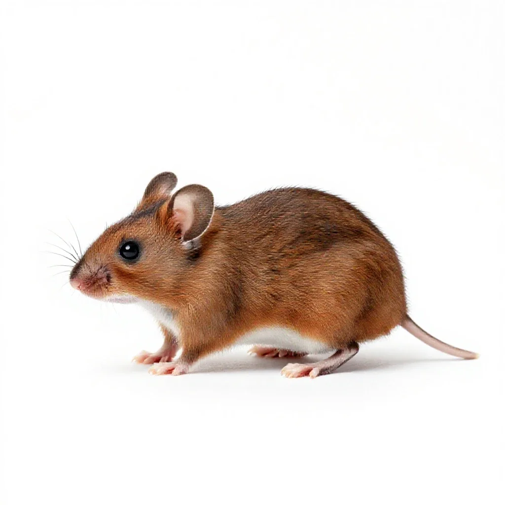 Harvest mouse isolated on a white background
