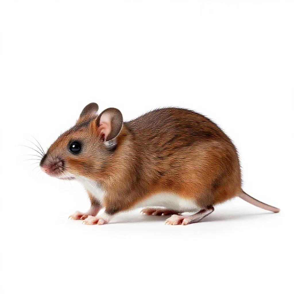 Hazel mouse isolated on a white background