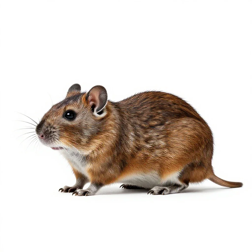 Hispid pocket mouse isolated on a white background