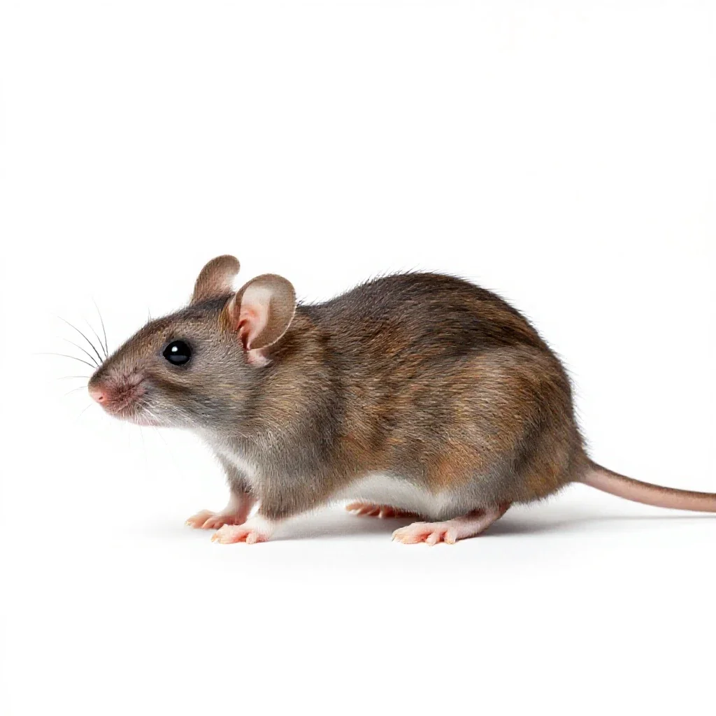 House mouse isolated on a white background