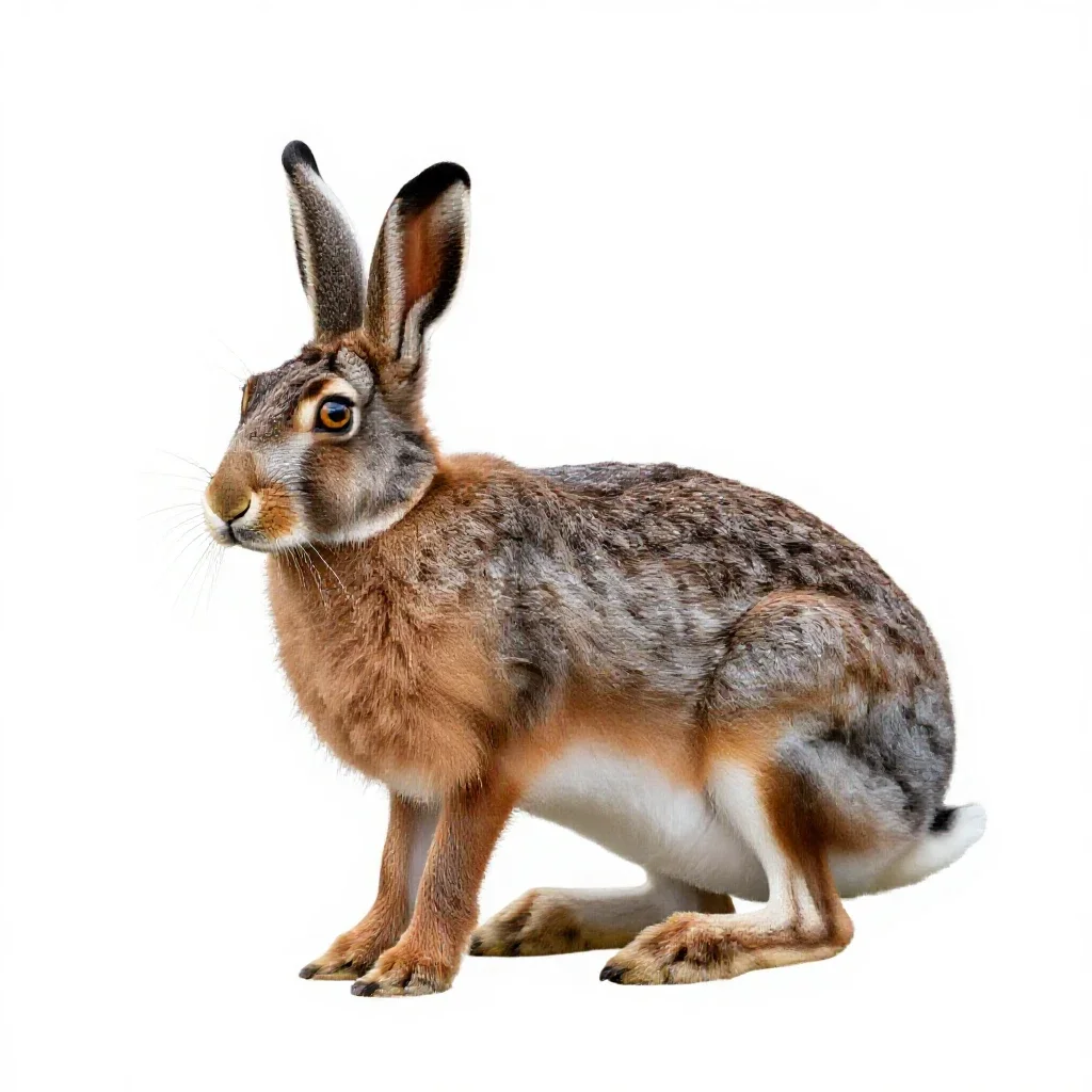 Jackrabbit isolated on a white background