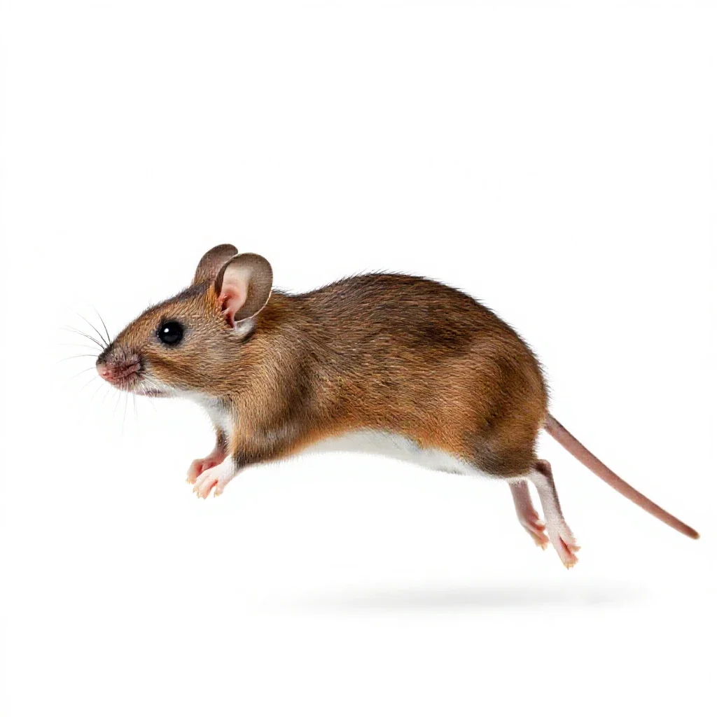 Jumping mouse isolated on a white background