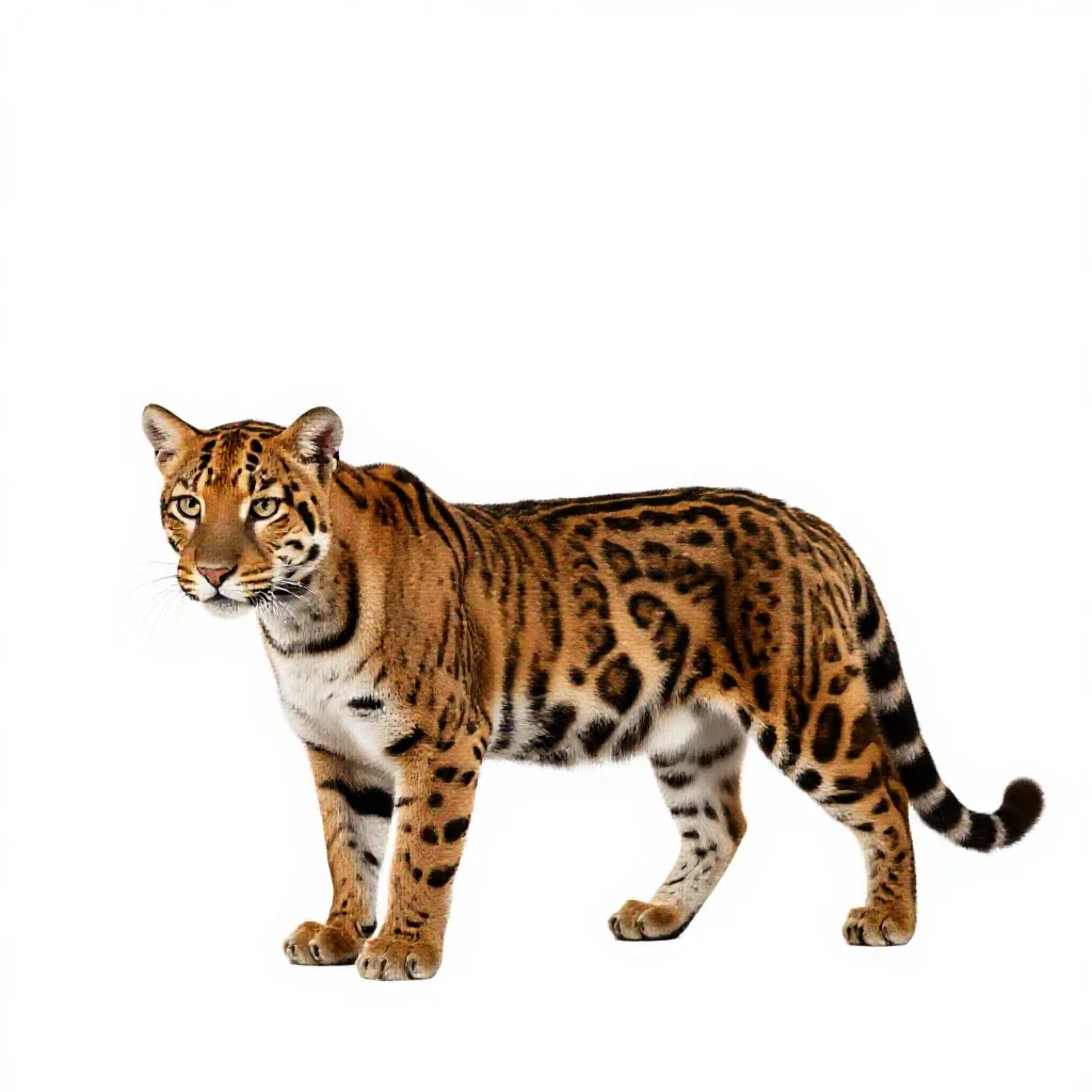 Jungle cat isolated on a white background