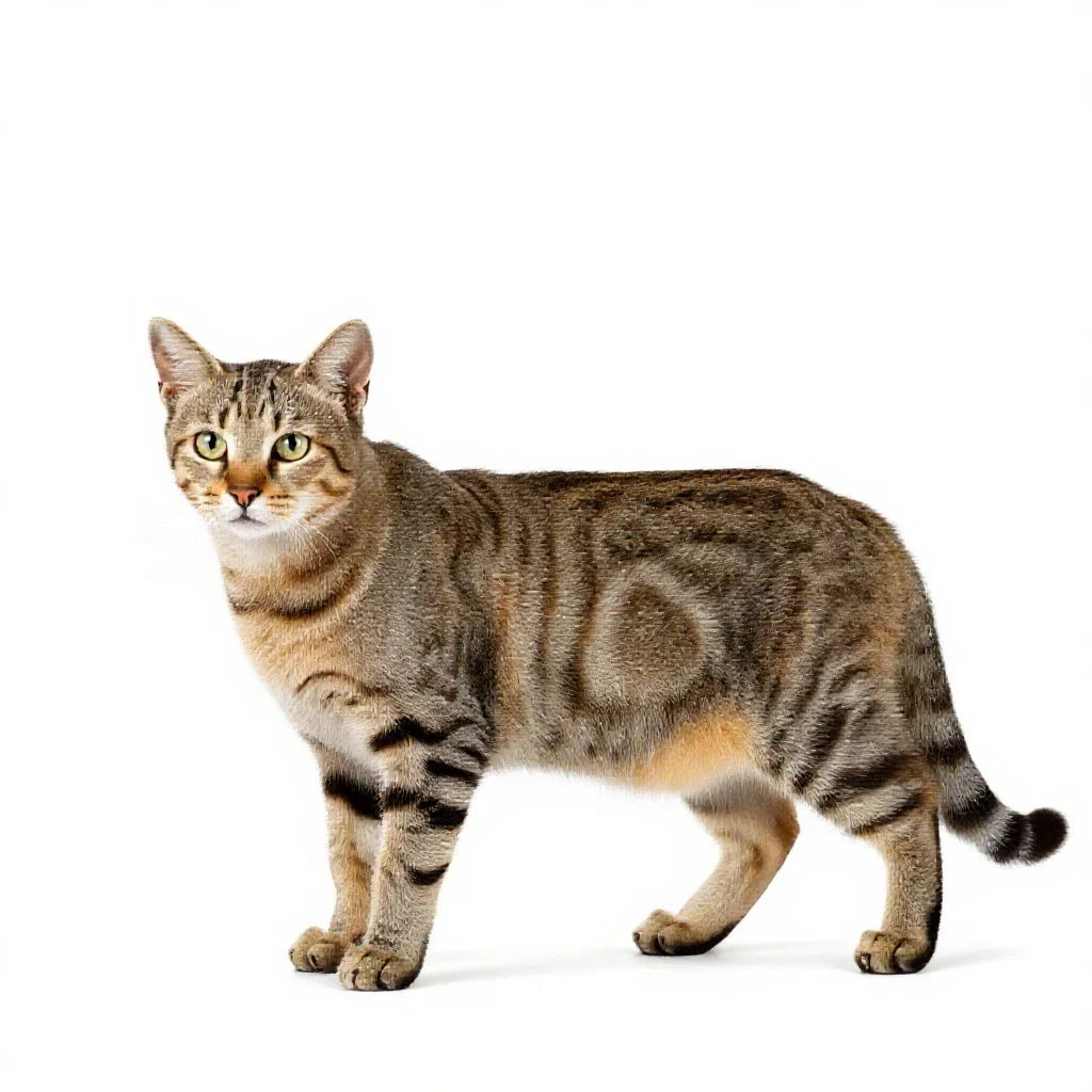 Kaffir cat isolated on a white background