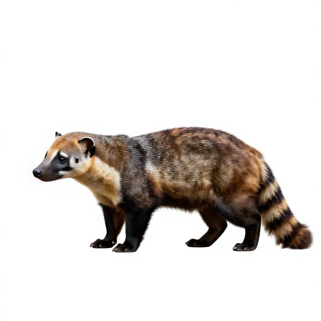 Large civet isolated on a white background