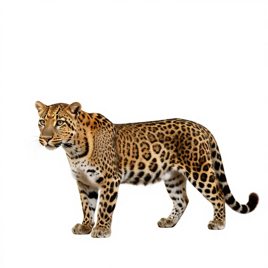 Leopard cat isolated on a white background