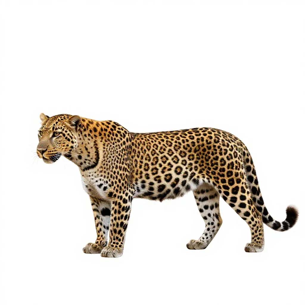 Leopard isolated on a white background