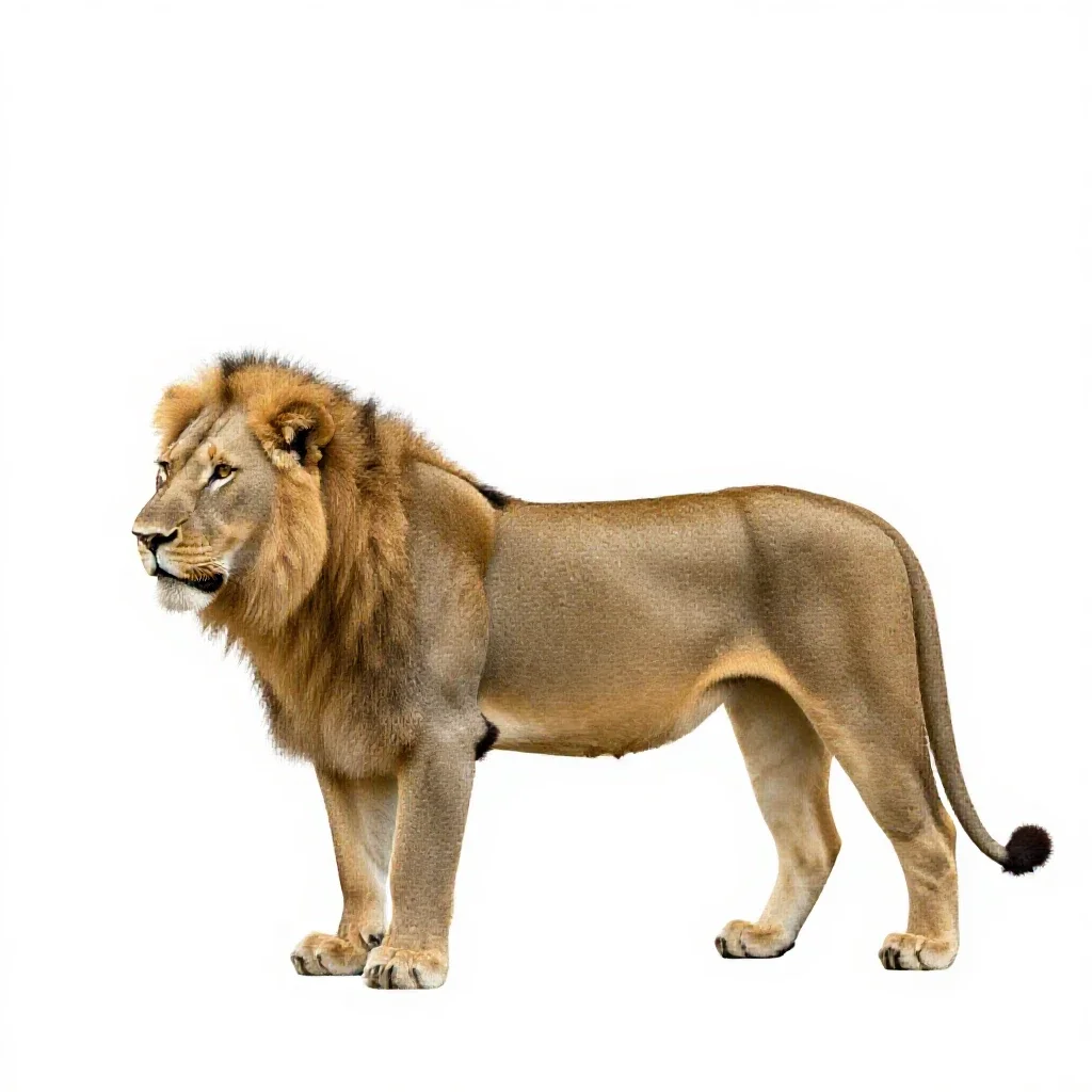 Lioness isolated on a white background