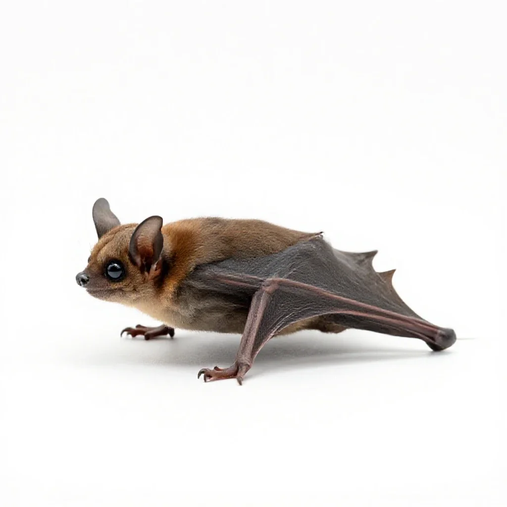 Little brown bat isolated on a white background