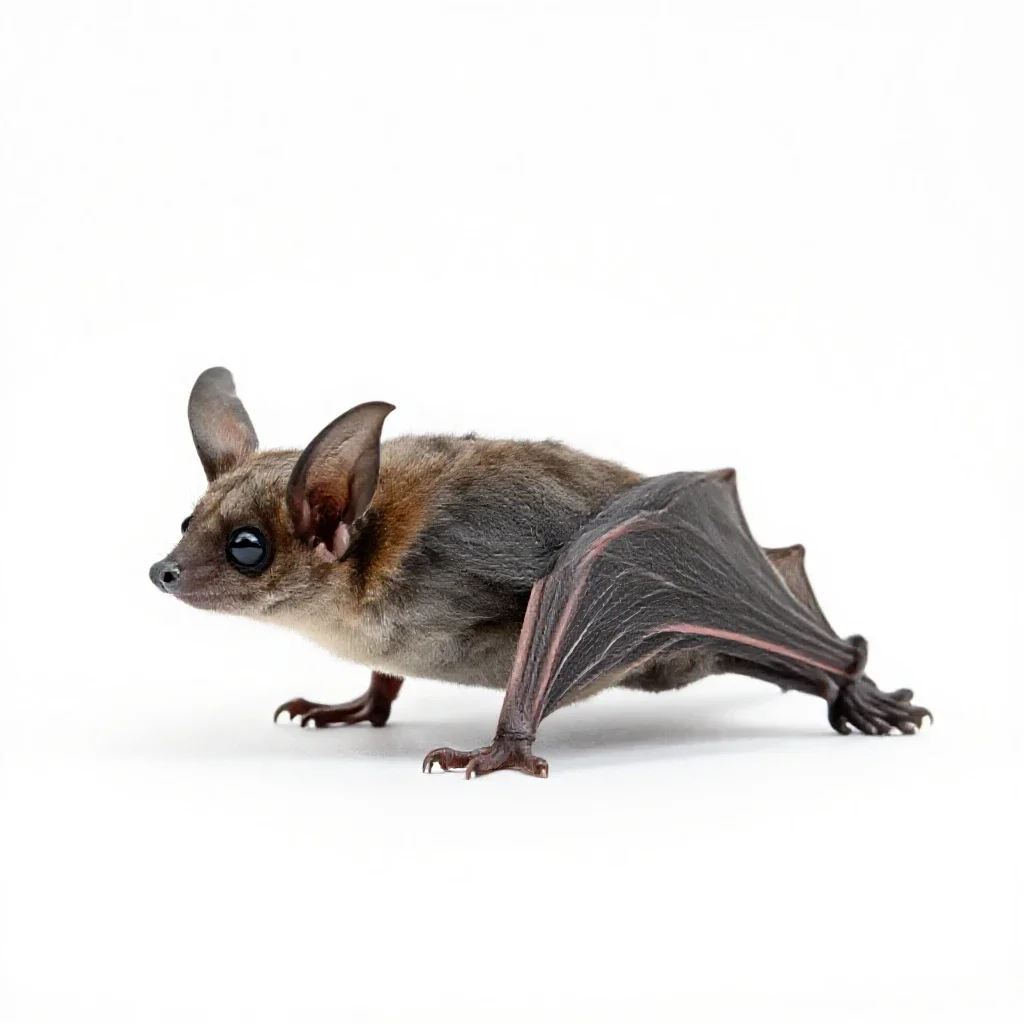 Long-eared bat isolated on a white background