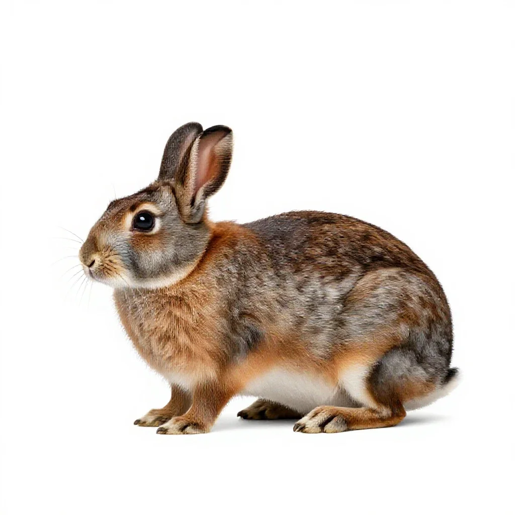 Marsh hare isolated on a white background