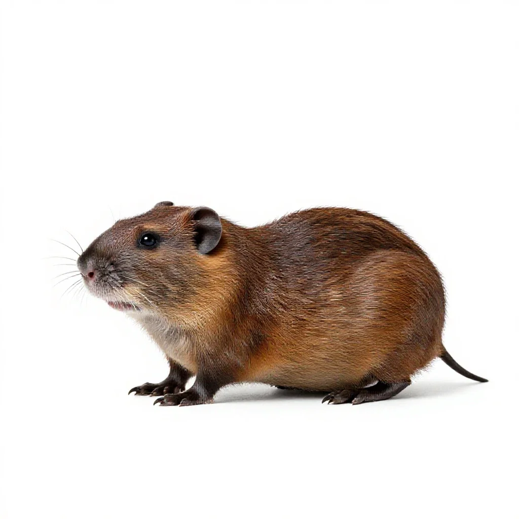 Meadow vole isolated on a white background