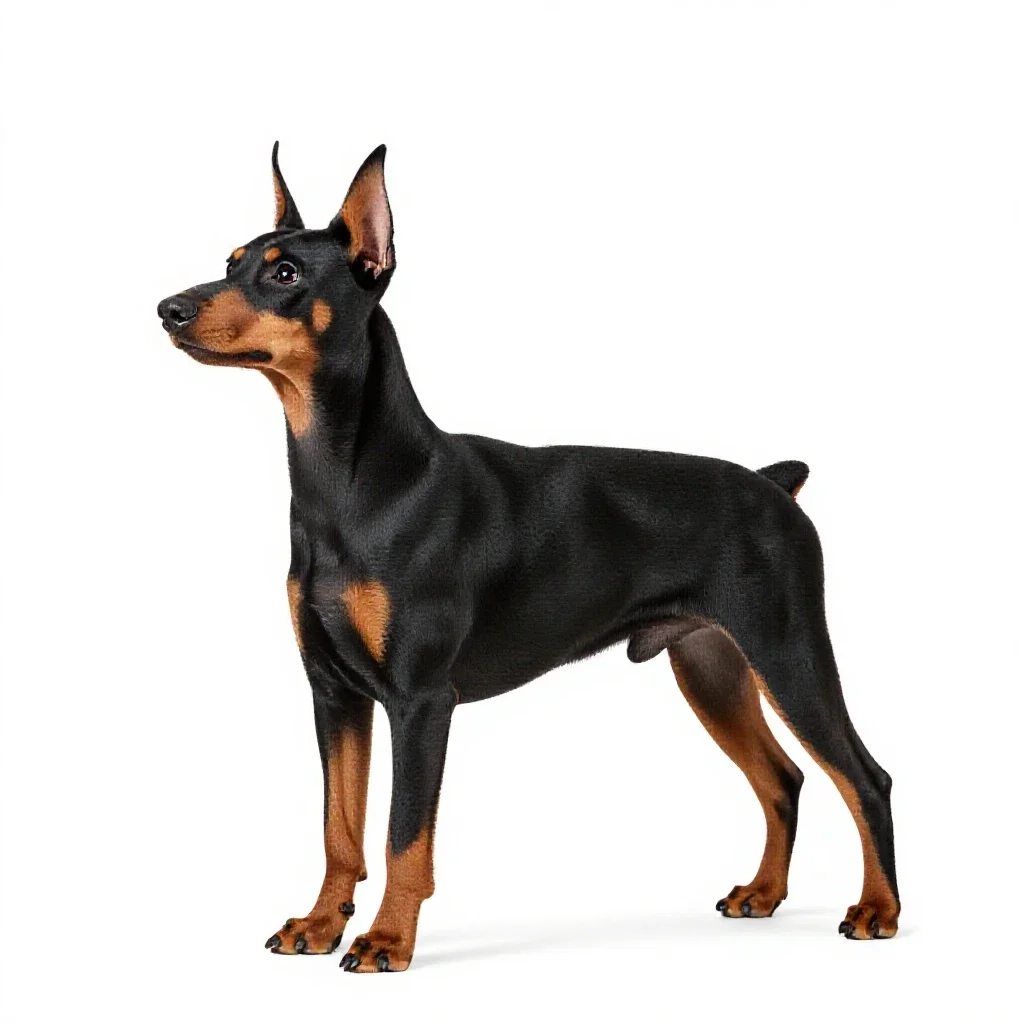 Miniature pinscher isolated on a white background