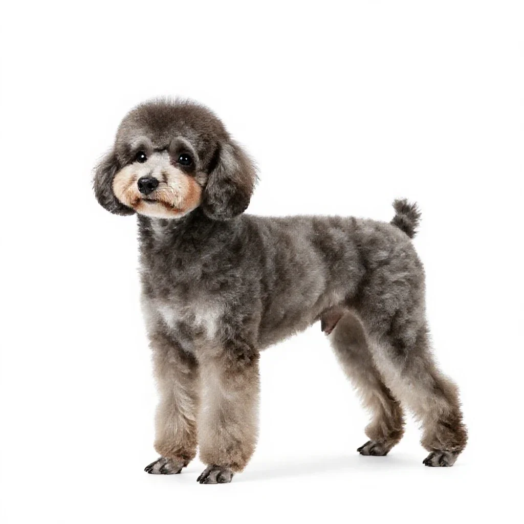 Miniature poodle isolated on a white background