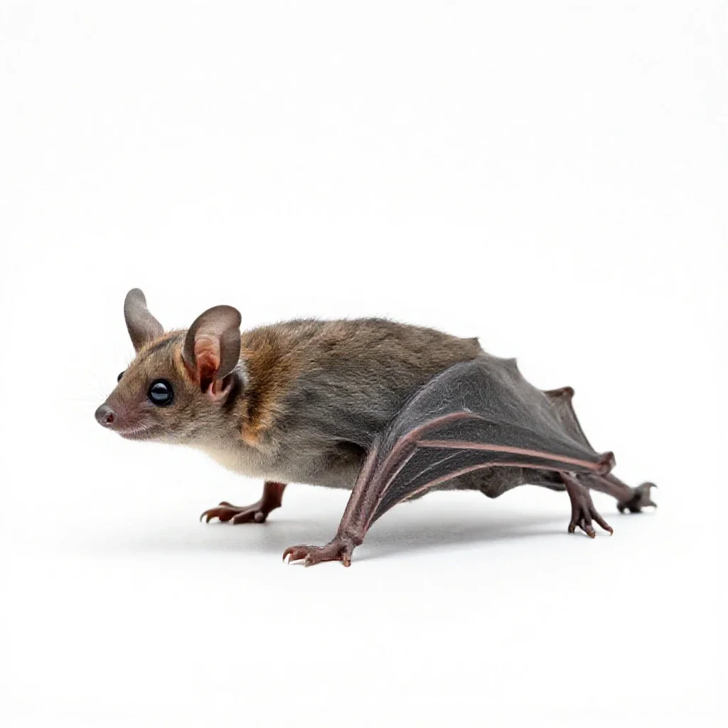 Mouse-eared bat isolated on a white background