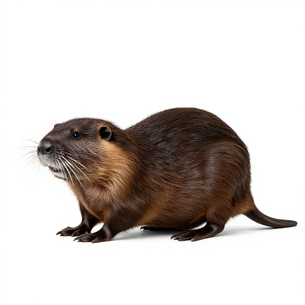 Muskrat isolated on a white background