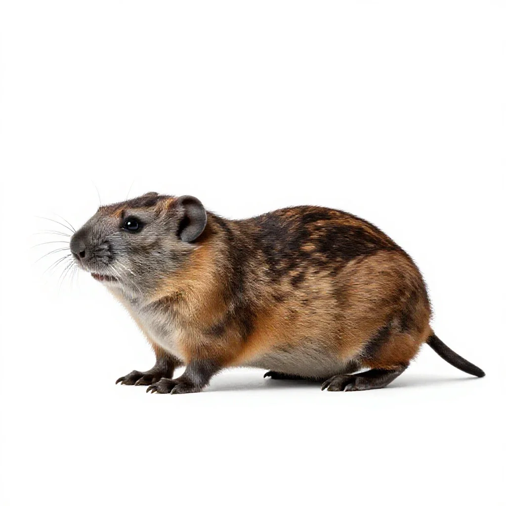 Northern bog lemming isolated on a white background