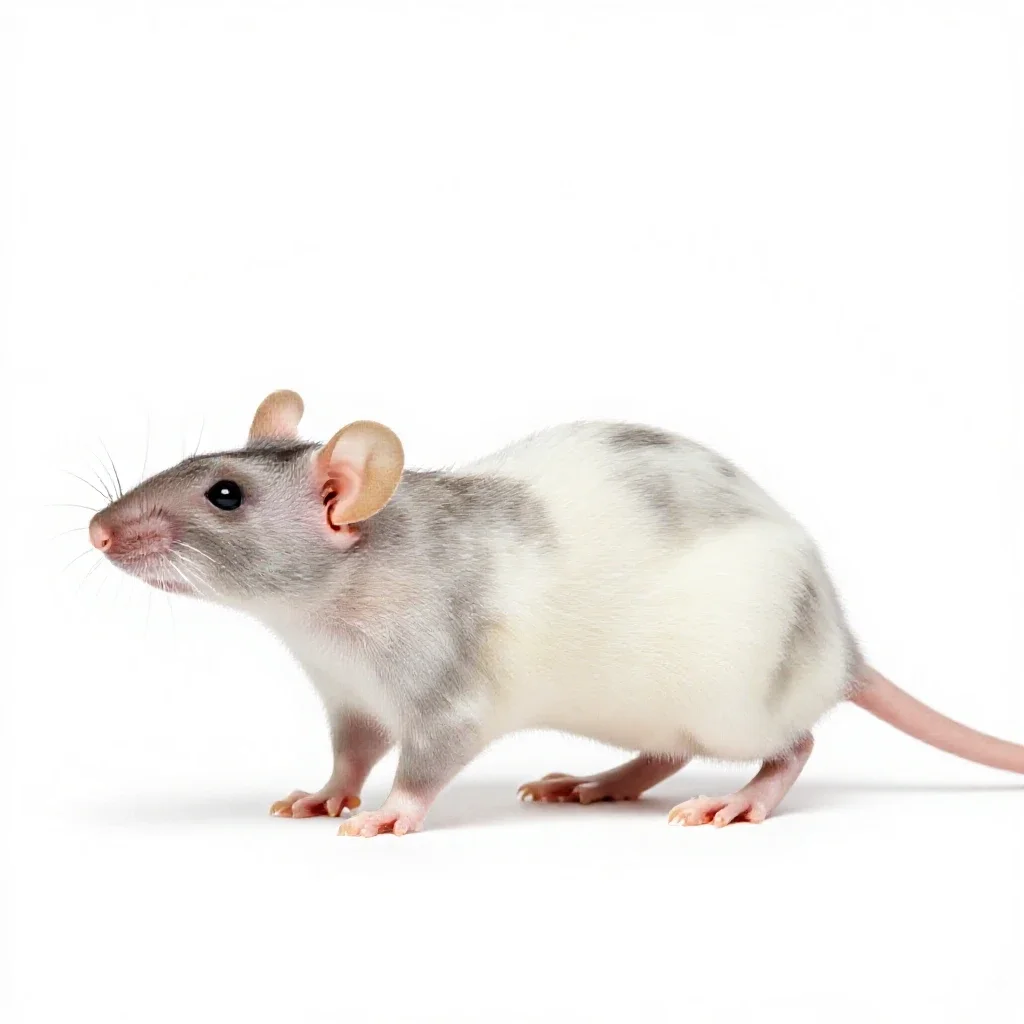 Nude mouse isolated on a white background