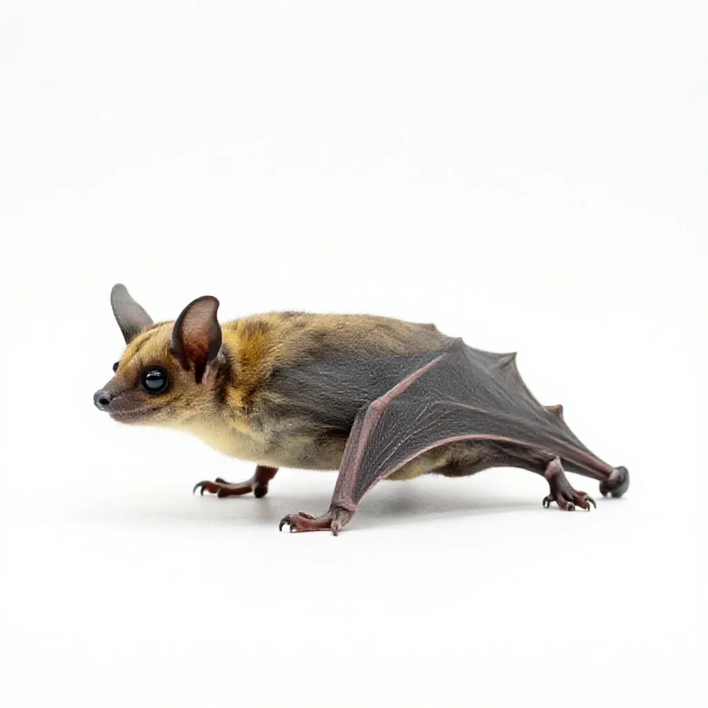 Pallid bat isolated on a white background