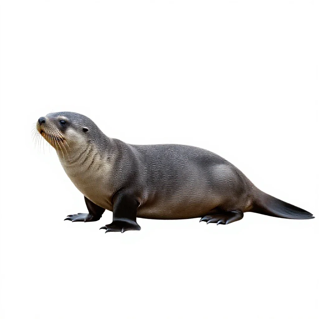 Pinniped mammal isolated on a white background