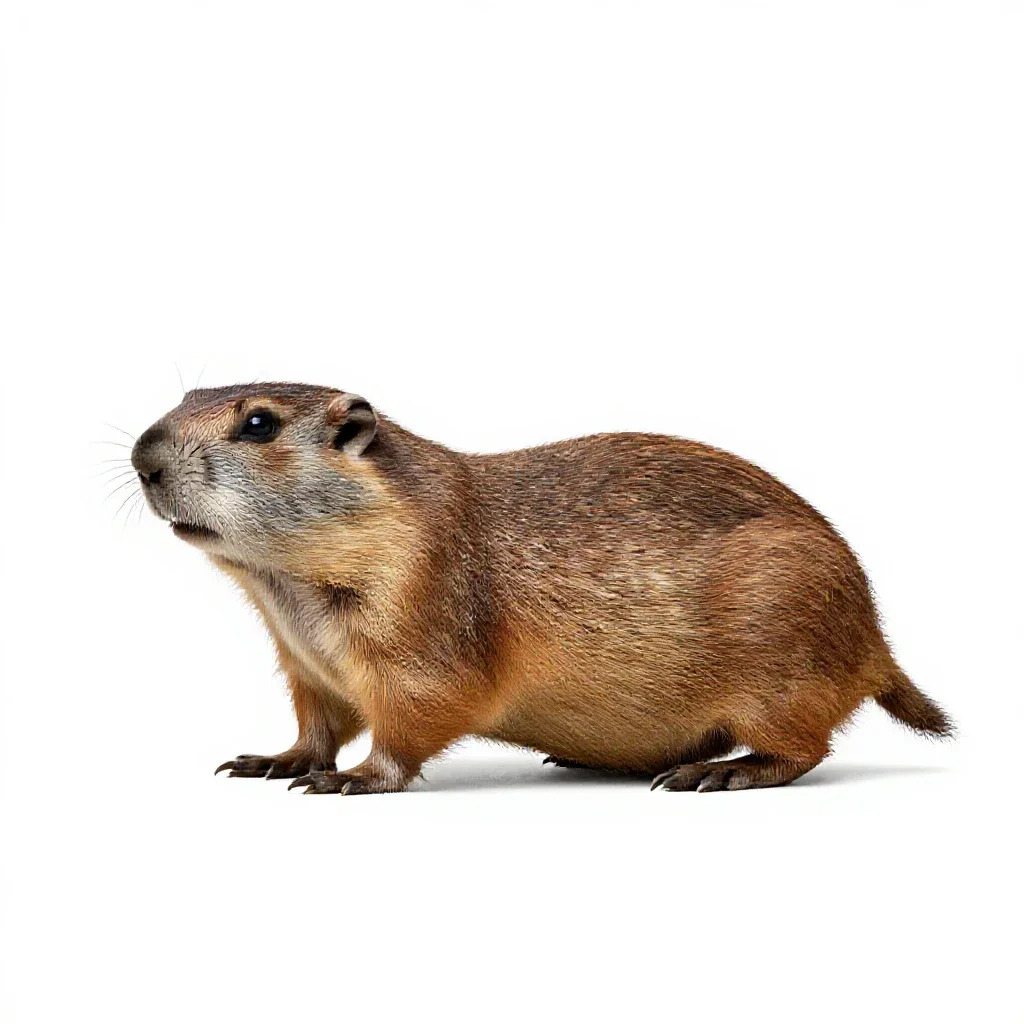 Plains pocket gopher isolated on a white background