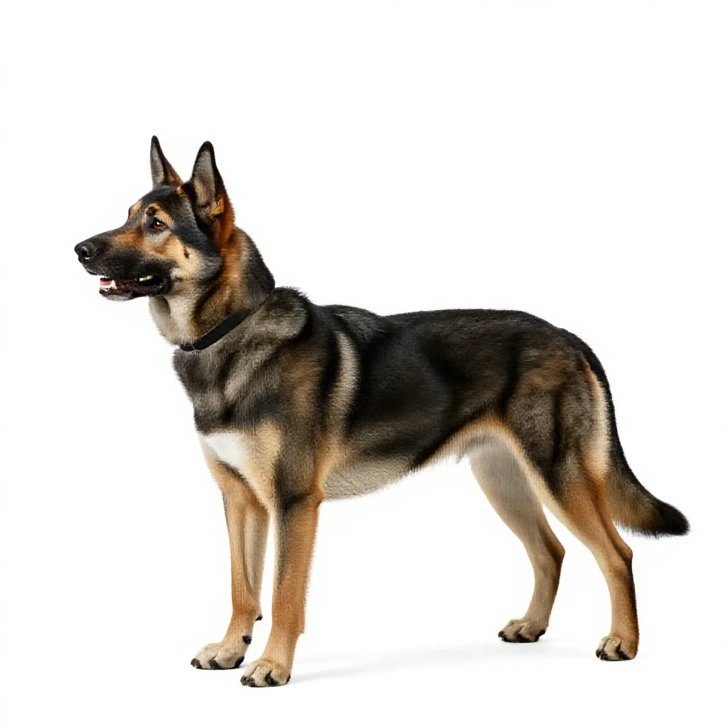 Police dog isolated on a white background