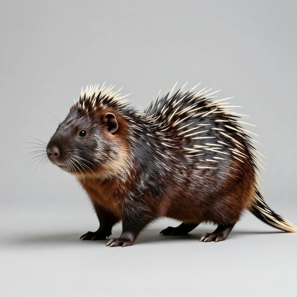 Porcupine isolated on a white background
