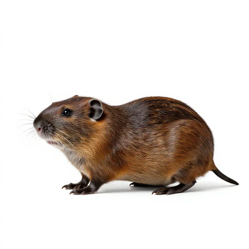 Prairie vole isolated on a white background