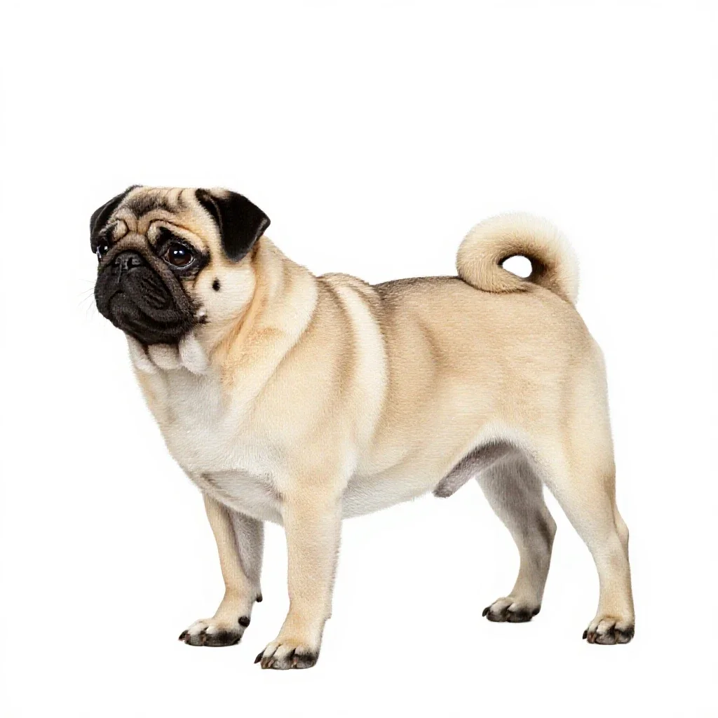 Pug isolated on a white background