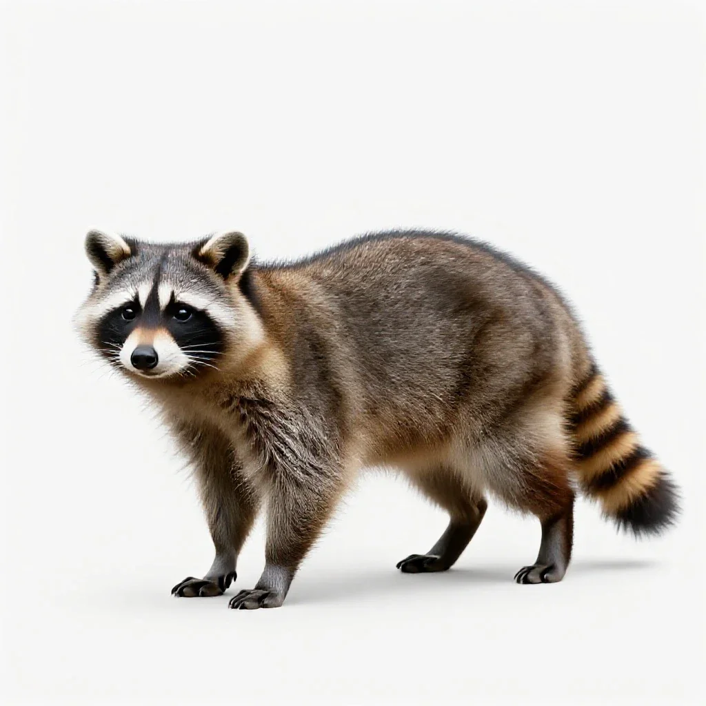 Raccoon dog isolated on a white background
