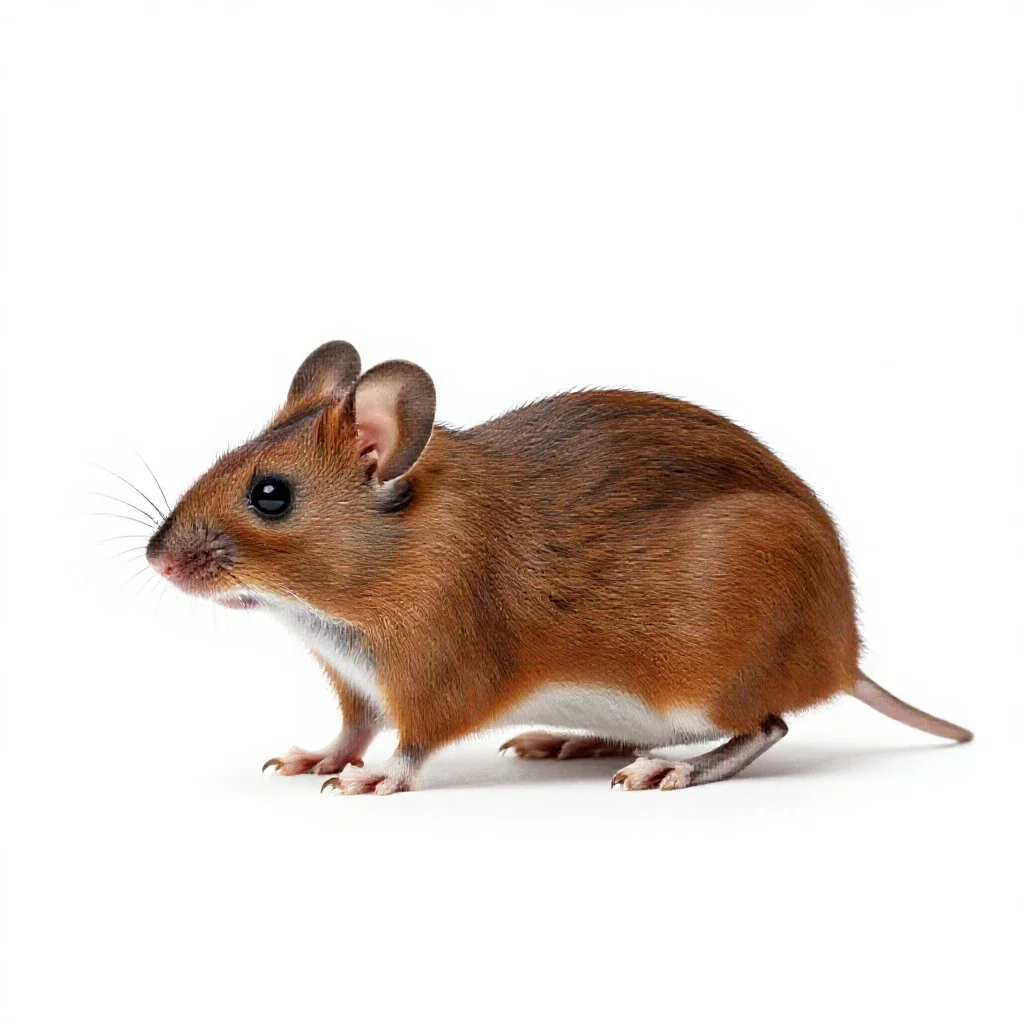 Red-backed mouse isolated on a white background