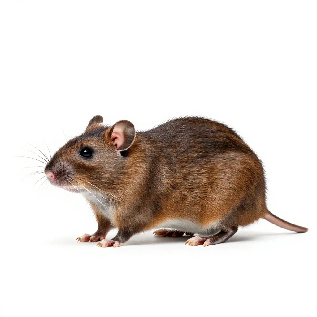 Rice rat isolated on a white background