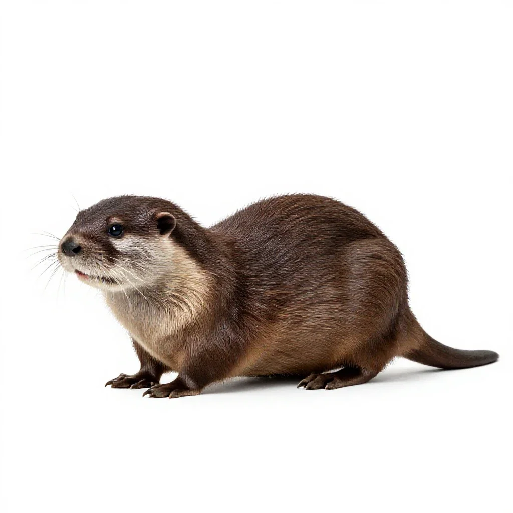 Round-tailed muskrat isolated on a white background