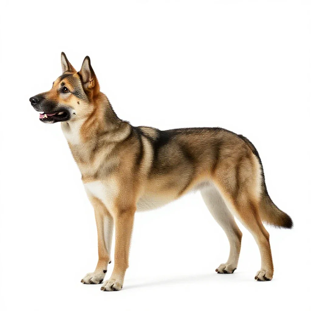 Seizure-alert dog isolated on a white background
