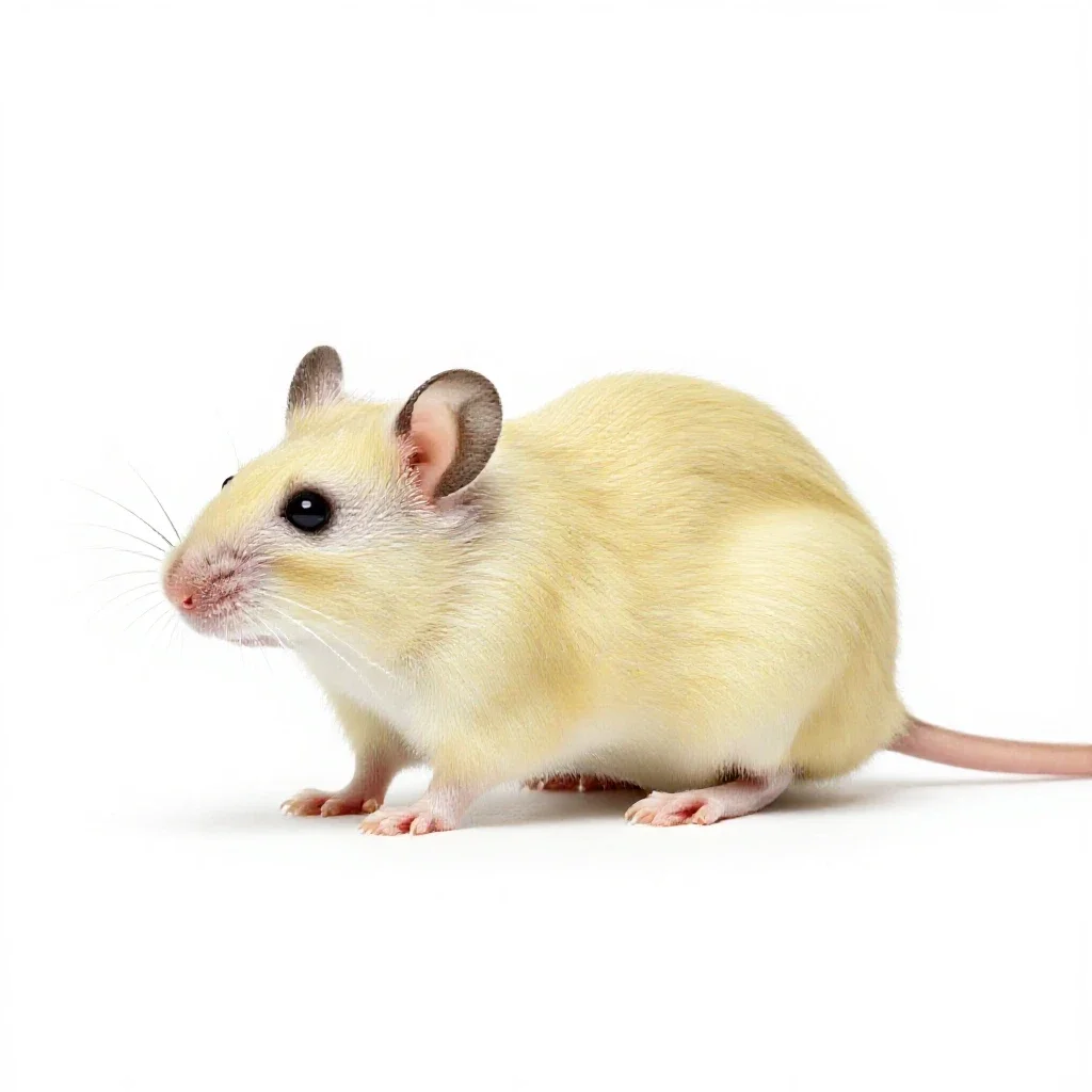Silky pocket mouse isolated on a white background